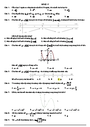 Đề thi thử Tốt nghiệp THPT Quốc gia môn Toán - Đề số 17 (Có đáp án)